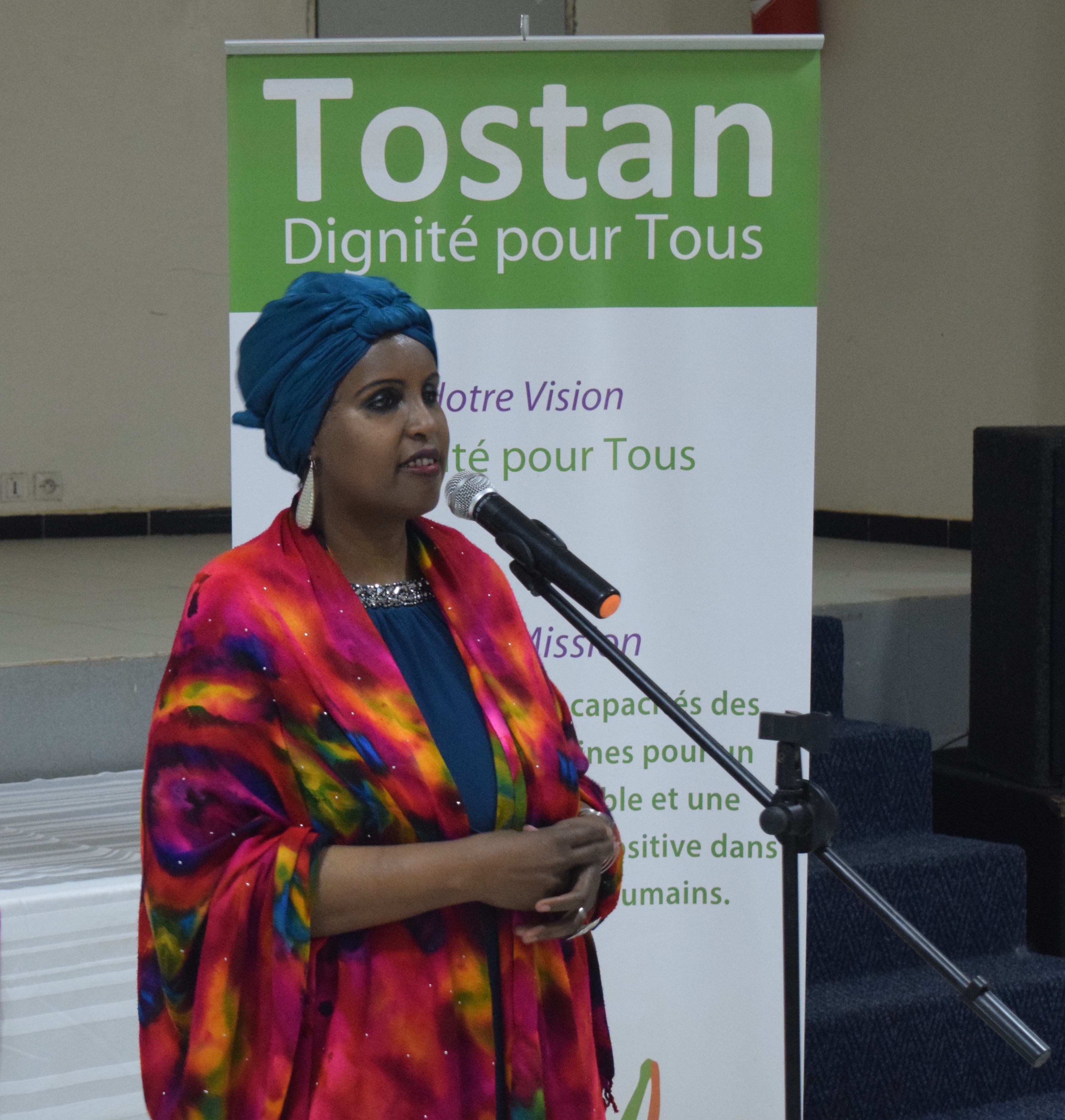 Hibo Wardere addressing the TTC team and reflecting on her experiences (c) Tostan